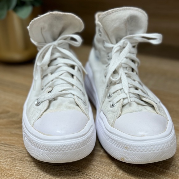 Converse Chunky Platform High Top All Star White Size 7 - Picture 2 of 11